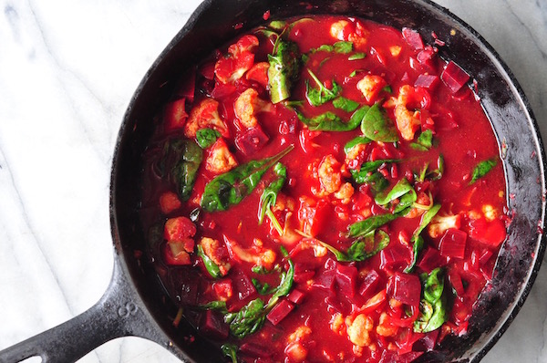 beetroot curry with spinach